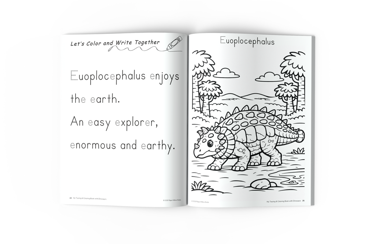 My Tracing & Coloring Book: Dinosaurs — Ages 3–6
