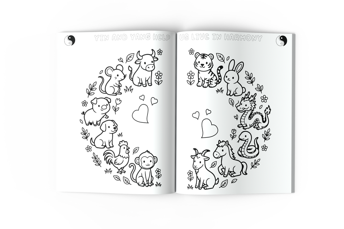 Chinese Zodiac Animals Coloring Book — Ages 3–6