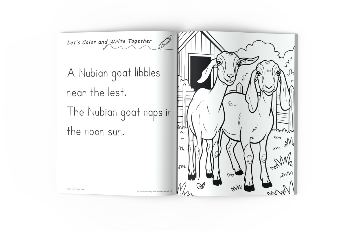 My Tracing & Coloring Book: Farm Animals — Ages 3–6