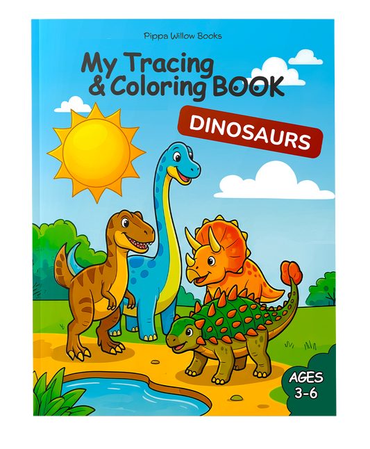 My Tracing & Coloring Book: Dinosaurs — Ages 3–6