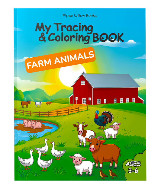 My Tracing & Coloring Book: Farm Animals — Ages 3–6