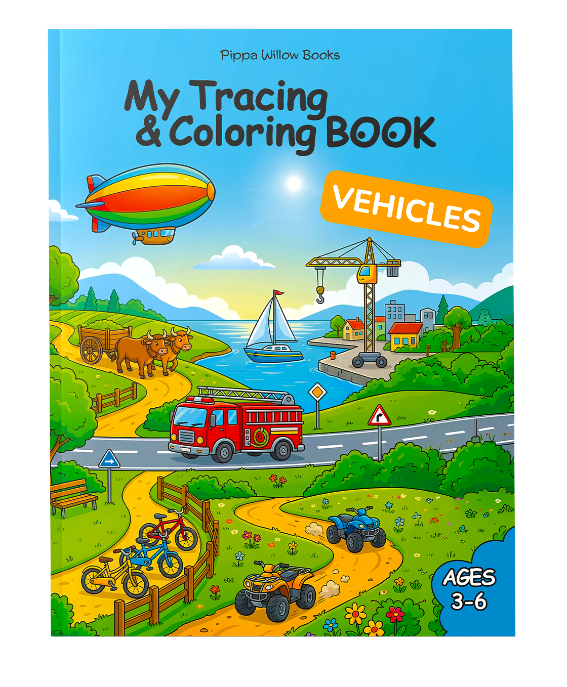 My Tracing & Coloring Book: Vehicles — Ages 3–6