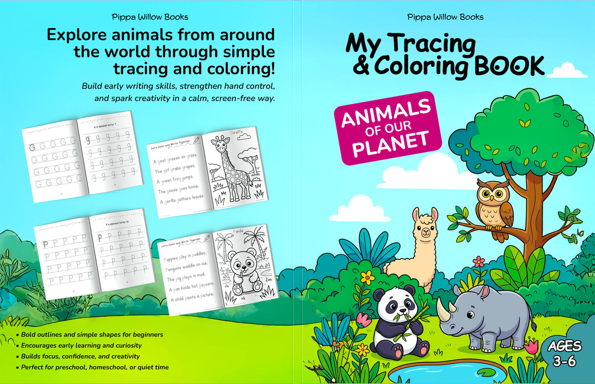 My Tracing & Coloring Book: Animals of the Planet — Ages 3–6