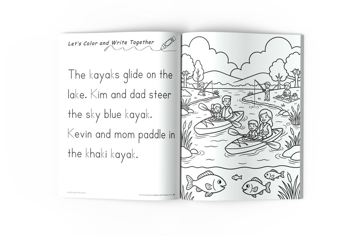 My Tracing & Coloring Book: Vehicles — Ages 3–6